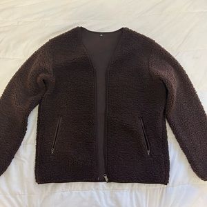 Uniqlo brown Sherpa jacket and vest